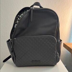 Vera Bradley Gray Quilted Backpack with Modern Design